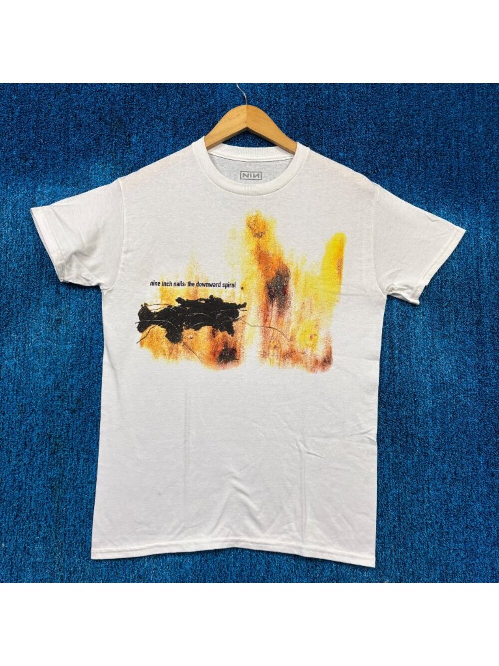 Nine Inch Nails Downward Spiral Rock White T-Shirt Size Small